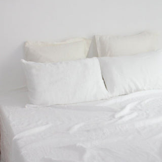 100% French Linen Pillowcase White