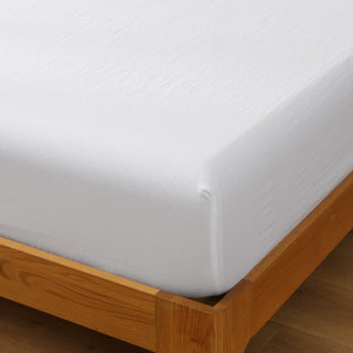 100% French Linen Sheet Set Fitted Sheet White