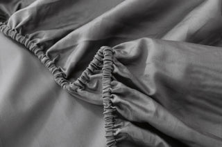100% Cotton Fitted Sheet Elastic Grey 