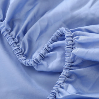 100% Cotton Fitted Sheet Elastic Pale Blue