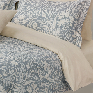 leaf printed cotton duvet cover with 100% cotton