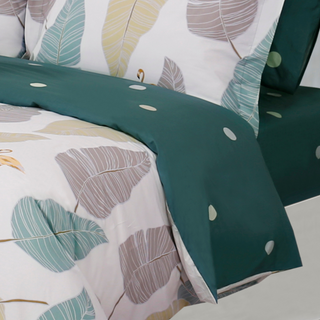 leaf printed 100% cotton duvet cover, best duvet cover online.