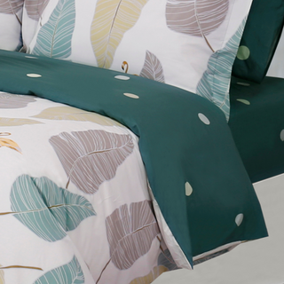 leaf printed 100% cotton duvet cover