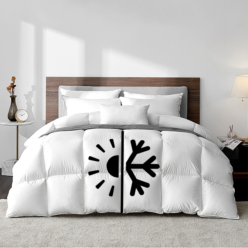 King Size Down Comforter SmartCare Dual Warmth White Linens Delight