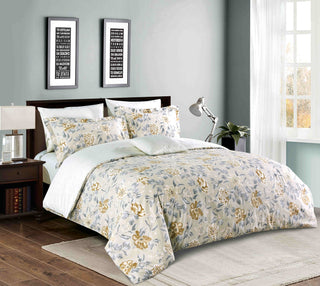 duvet cover with 100% cotton, leaf printed pattern