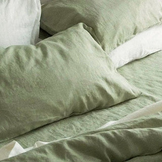100% French Linen Pillowcase Sage Green