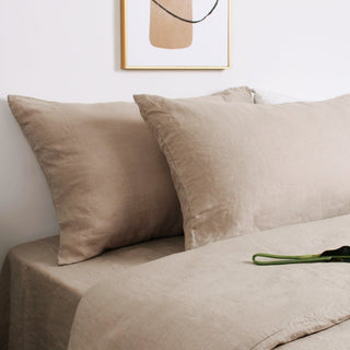 100% French Linen Pillowcase Khaki